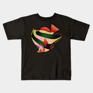 Whimsical vintage fish Art Kids T-Shirt